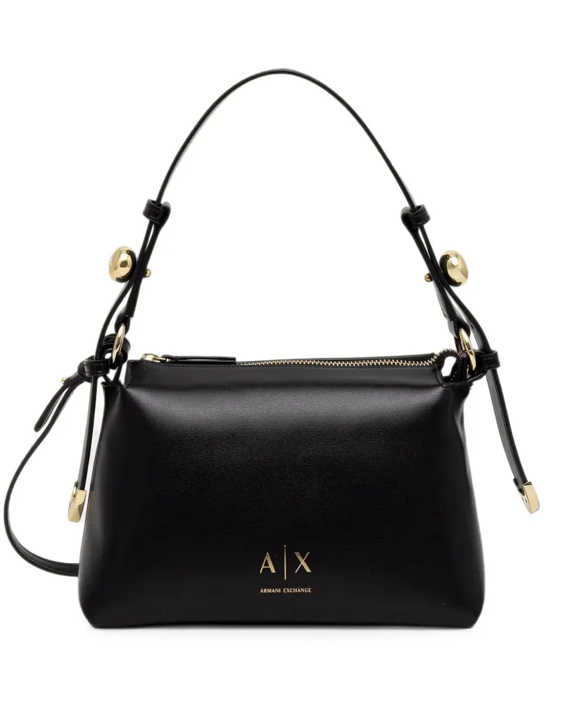 Armani Exchange logo-print shoulder bag - Schwarz Schwarz