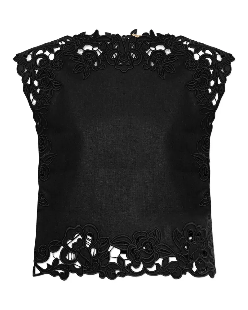 Cult Gaia Bluse mit Blumeneinsatz - Schwarz Schwarz