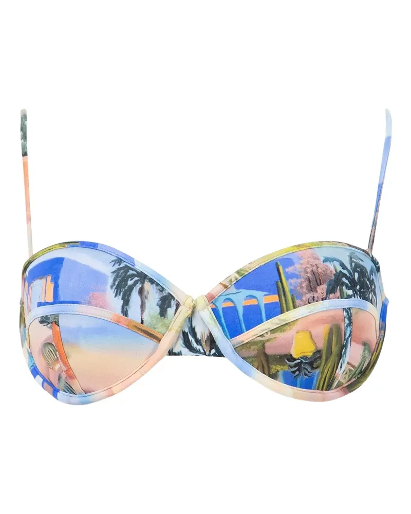 Les Benjamins printed bikini top - Blau Blau