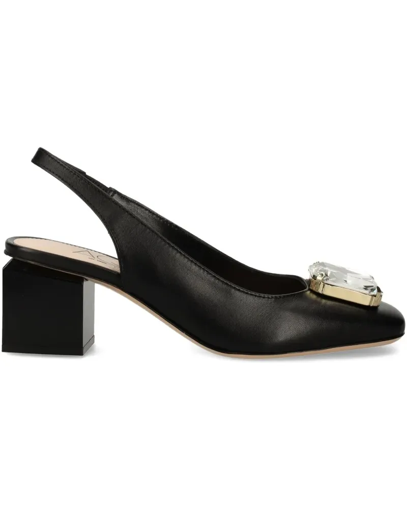 Attilio Giusti Leombruni 65mm crystal-embellished block-heel pumps - Schwarz Schwarz