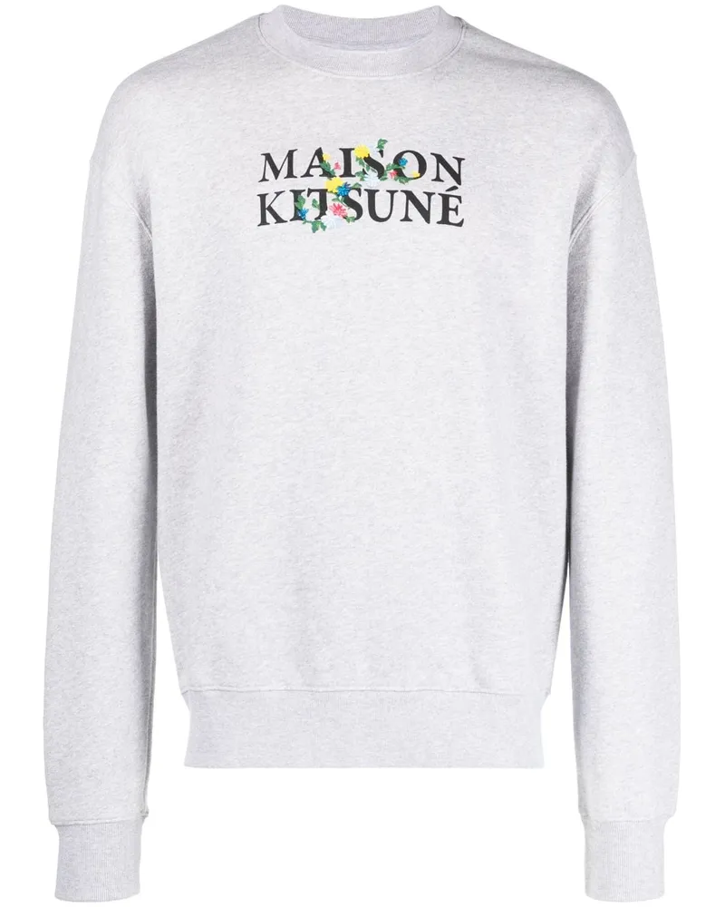 Kitsuné Sweatshirt mit Logo-Print - Grau Grau
