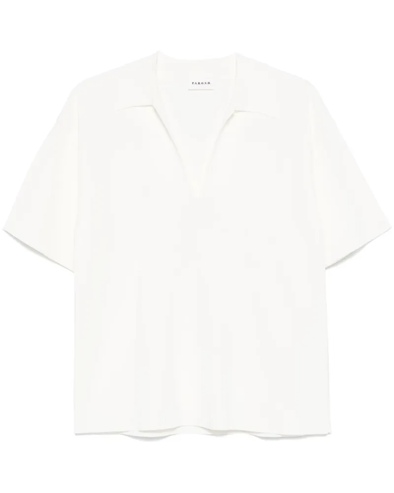 P.A.R.O.S.H. P.A.R.O H. Gestricktes Poloshirt - Weiß Weiß