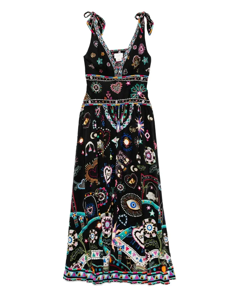 Camilla Kleid mit Schleifenverschluss - Schwarz Schwarz