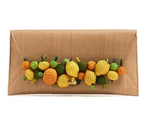 Citrus Punch raffia clutch bag