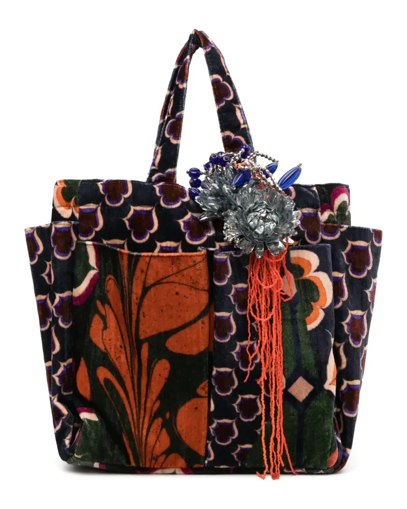 Biyan Tote Bag mit Blumenprint - Blau Blau