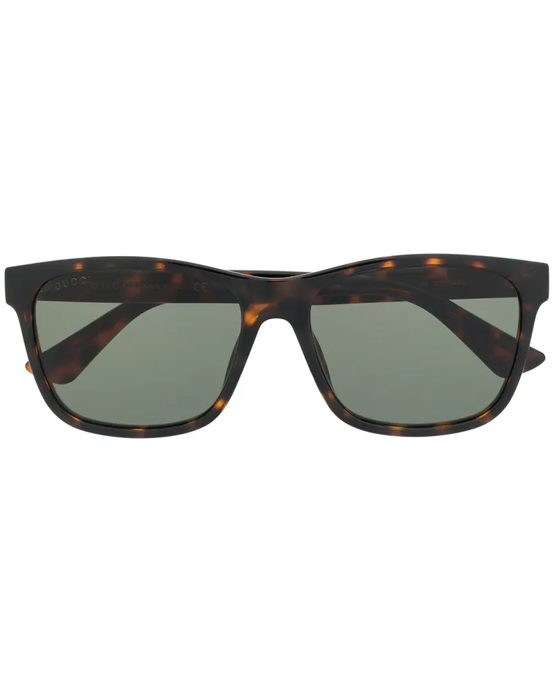 Gucci Sonnenbrille mit eckigem Gestell - Braun Braun