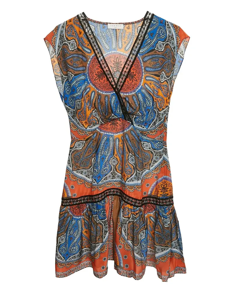 Sandro Minikleid mit V-Ausschnitt - Blau Blau
