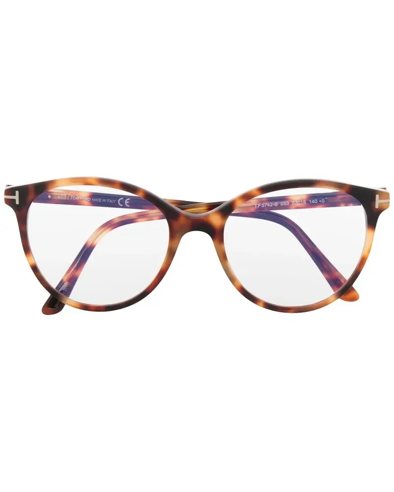 Tom Ford Brille mit rundem Gestell - Braun Braun