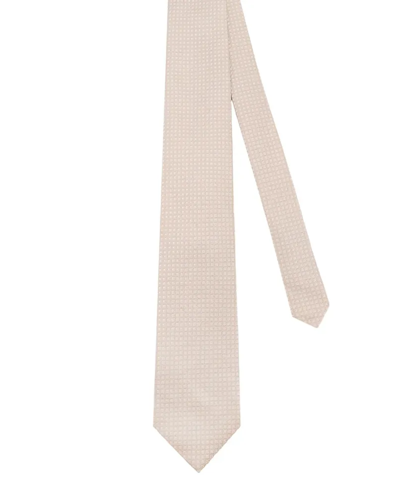Tom Ford square-pattern silk tie - Nude Nude