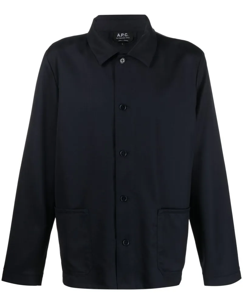 A.P.C. Klassische Hemdjacke - Blau Blau