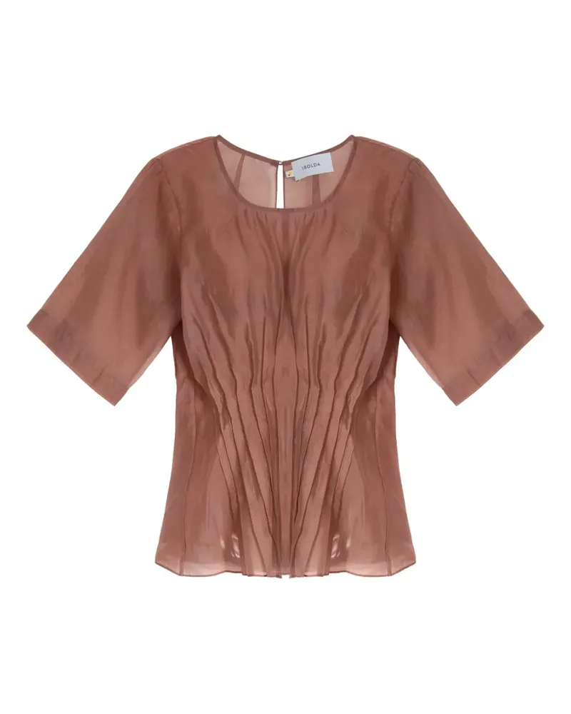 ISOLDA Labirinto de Rios Bluse mit Biesen - Braun Braun
