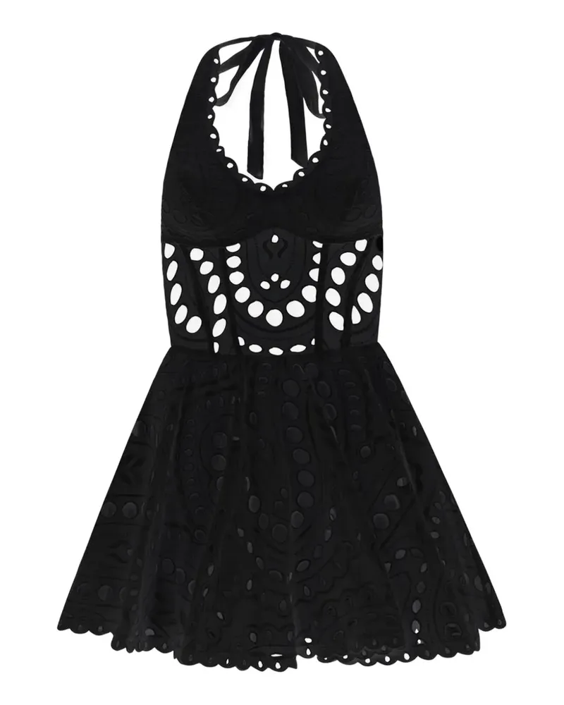 Charo Ruiz Sandlight broderie-anglaise halterneck dress - Schwarz Schwarz