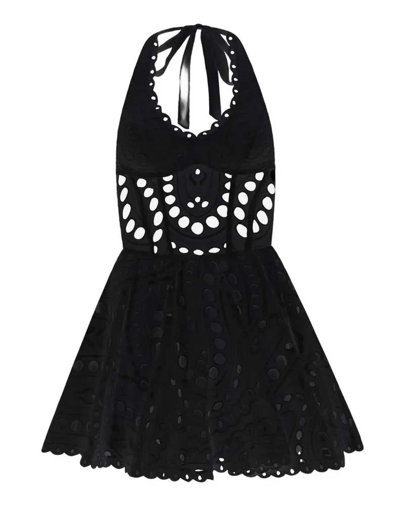 Charo Ruiz Sandlight broderie-anglaise halterneck dress - Schwarz Schwarz