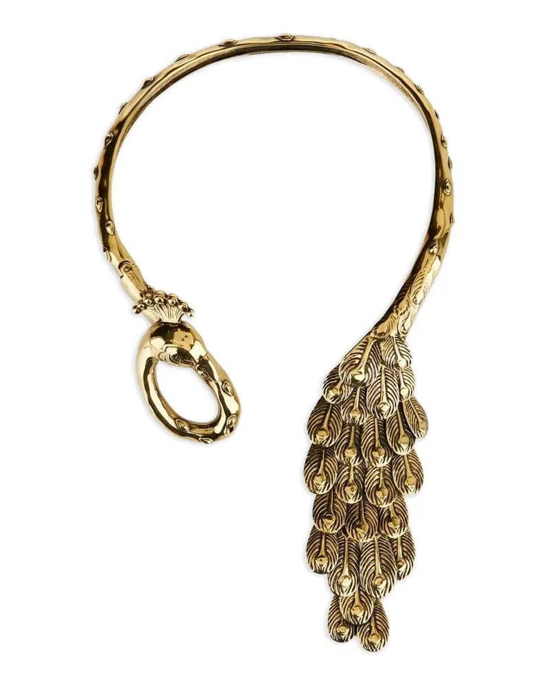 Chloé peacock feather necklace - Gold Gold