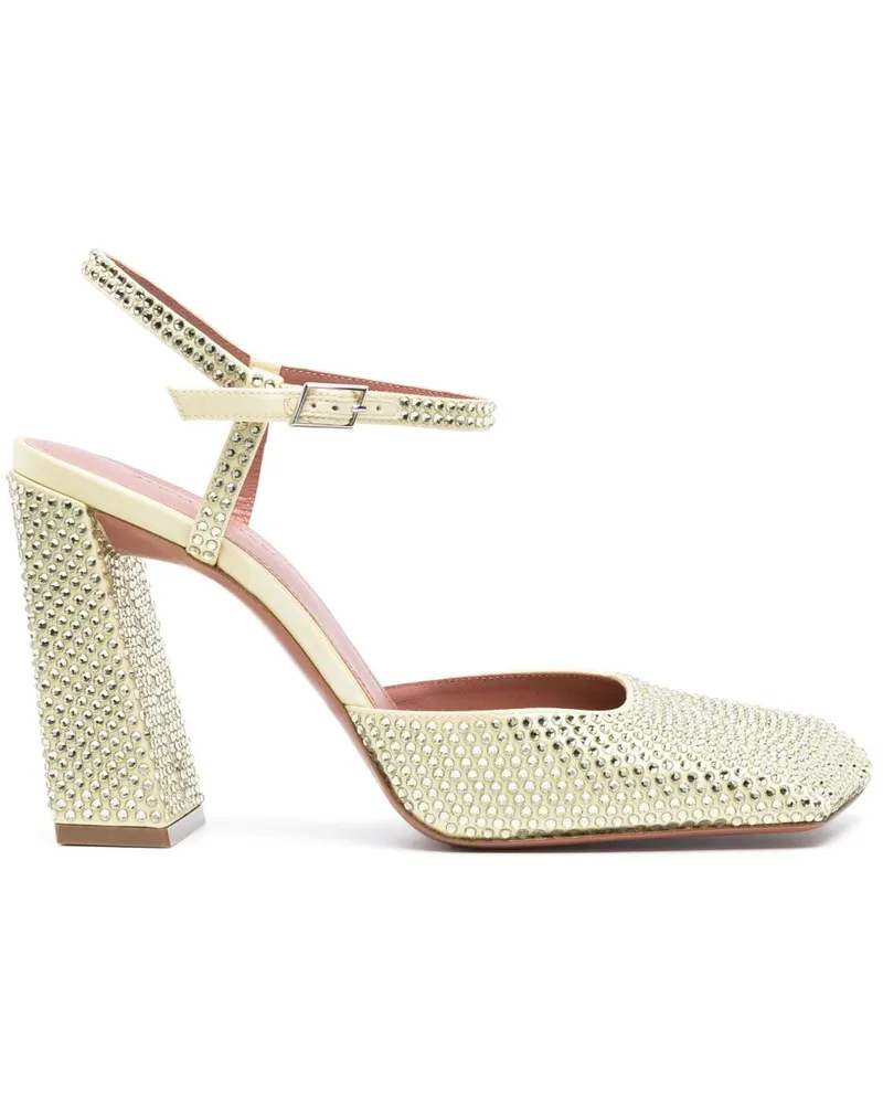 Amina Muaddi Charlotte Pumps 95mm - Gelb Gelb