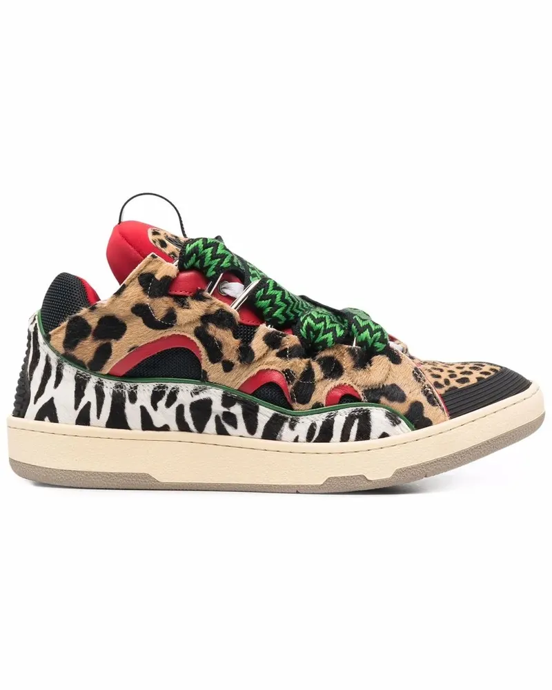 Lanvin Curb Sneakers im Mustermix - Braun Braun