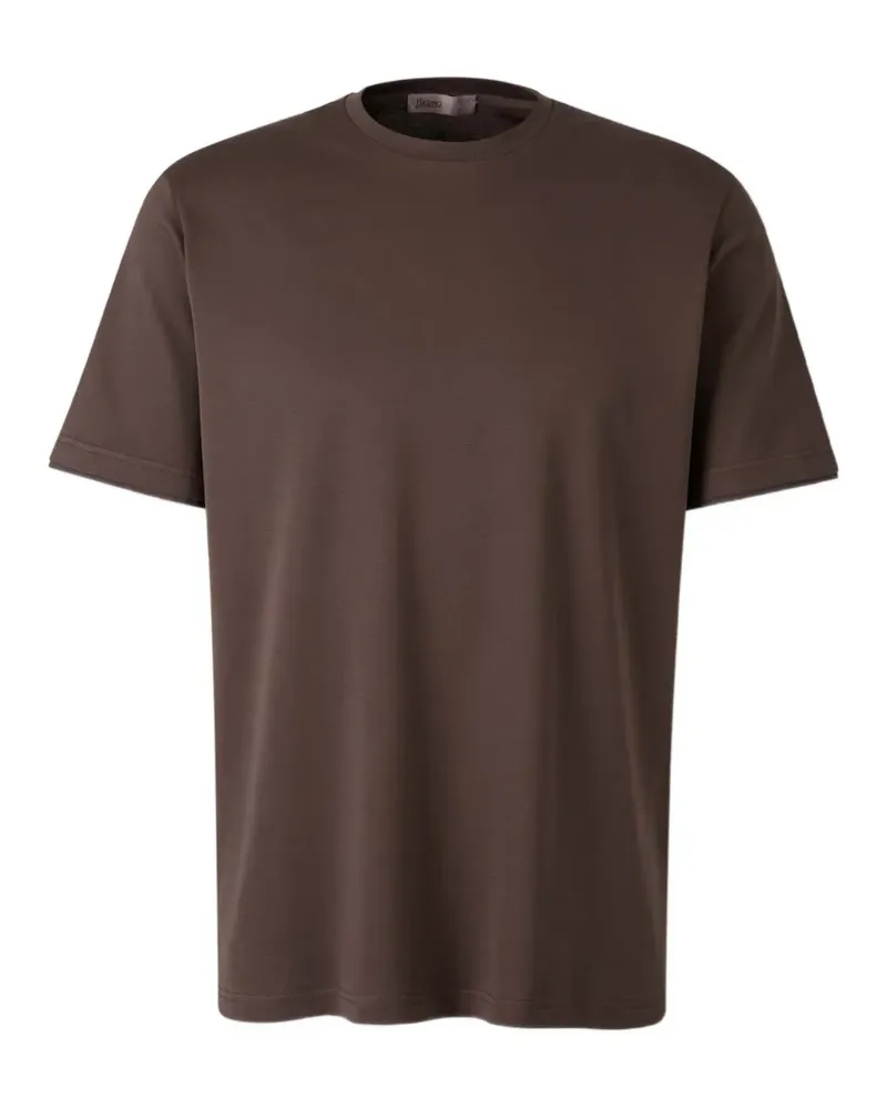 Herno T-Shirt mit Logo-Schild - Braun Braun