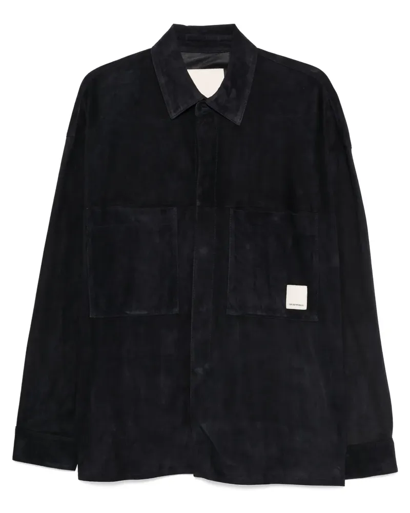 Emporio Armani Hemdjacke aus Wildleder - Blau Blau