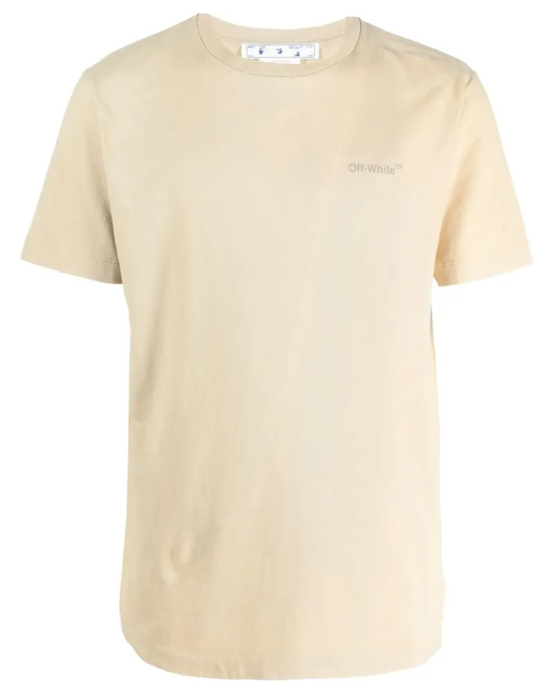 OFF-WHITE T-Shirt mit Logo-Print - Nude Nude