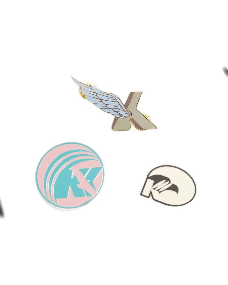 KIKO KOSTADINOV Anstecknadeln mit grafischem Print - Gold Gold