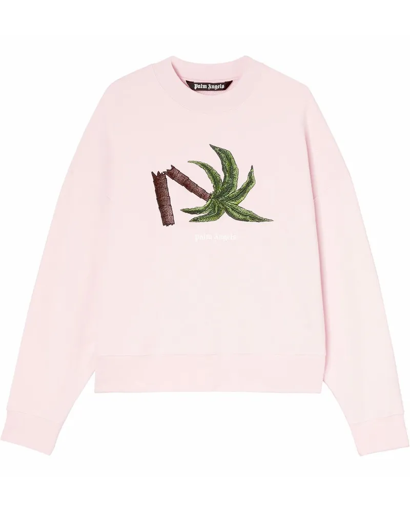 Palm Angels T-Shirt mit Broken Palm-Print - Rosa Rosa