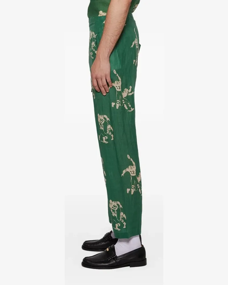 BODE Pyjama-Hose mit Football-Print - Grün Grün