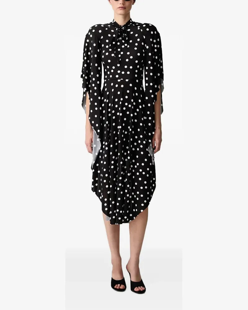 VETEMENTS Asymmetrisches Kleid mit Polka Dots - Schwarz Schwarz