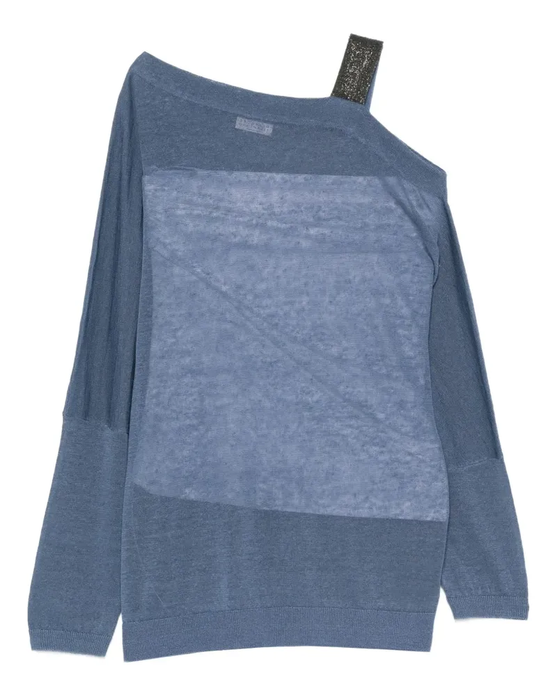 Brunello Cucinelli Asymmetrisches Strickoberteil - Blau Blau