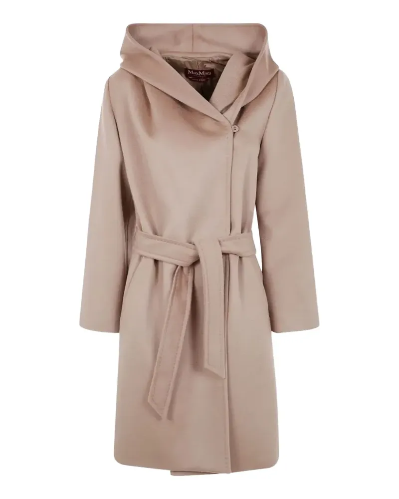 Max Mara belted-waist hooded coat - Nude Nude