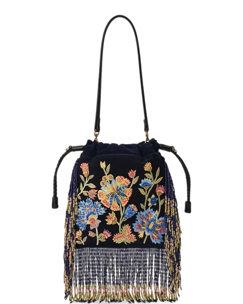 Etro Schultertasche mit Zierperlen - Blau Blau