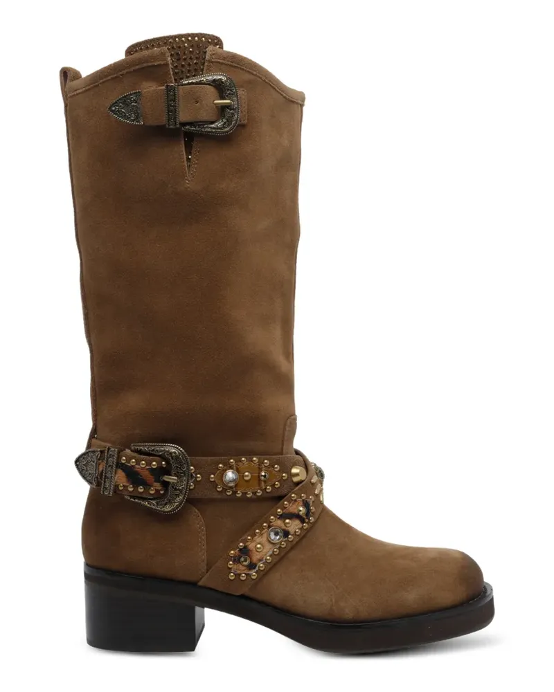 Kurt Geiger Western-Stiefel mit Schnalle - Braun Braun