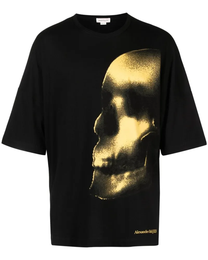 Alexander McQueen T-Shirt mit Totenkopf-Print - Schwarz Schwarz