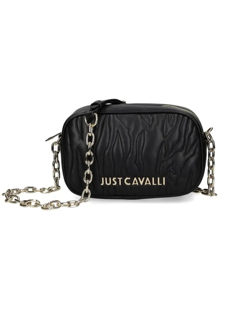 Just Cavalli logo-lettering bi-fold crossbody bag Schwarz