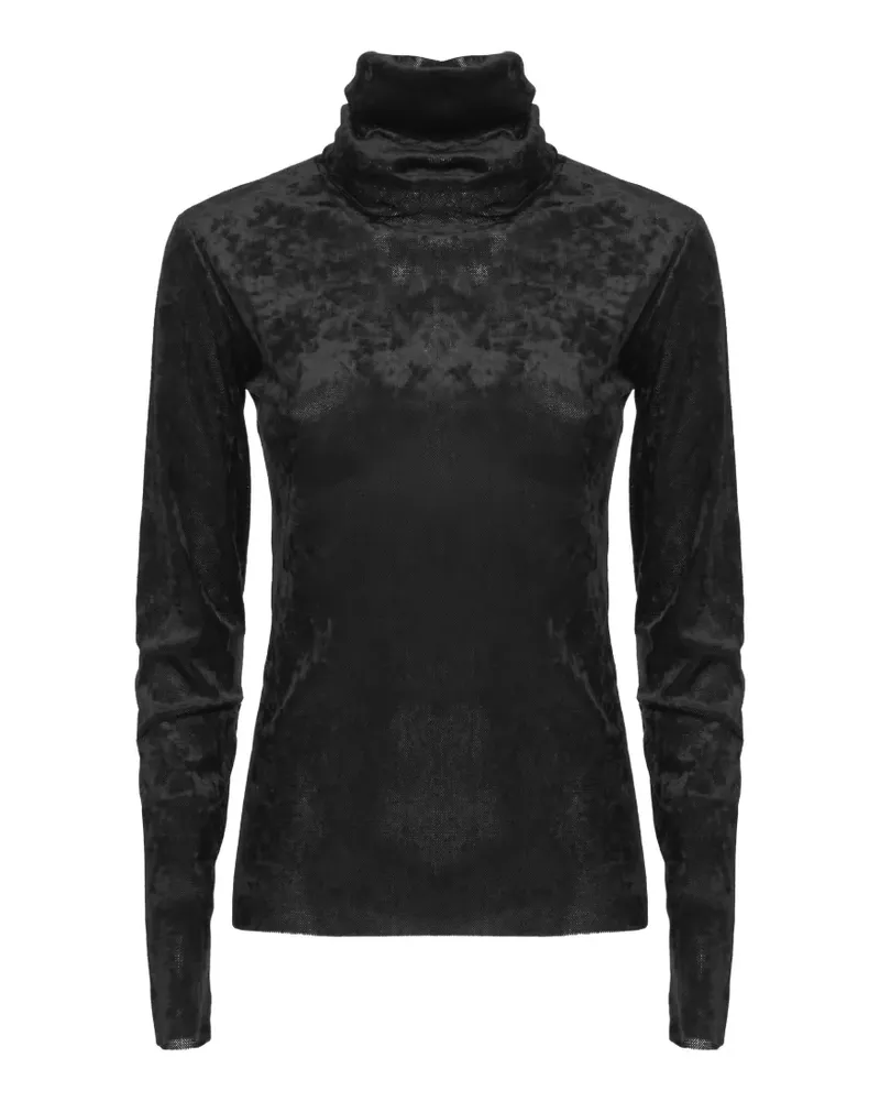 D.EXTERIOR velvet-effect roll-neck sweater - Schwarz Schwarz