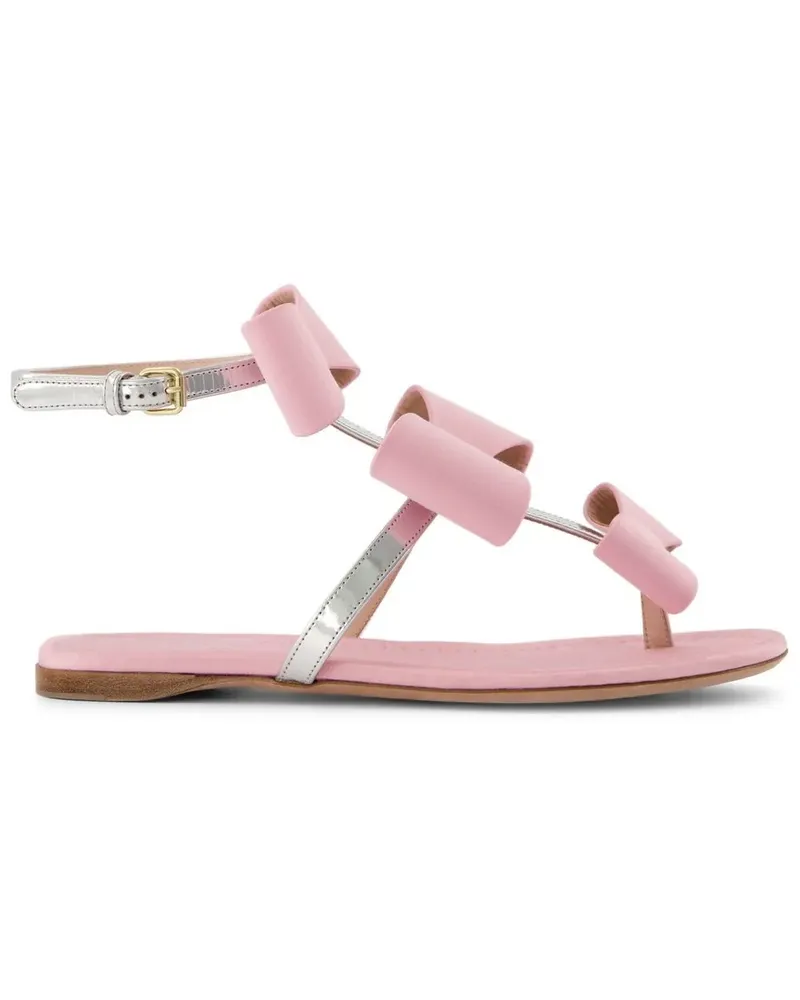 Giambattista Valli Flache Sandalen mit Schleifen - Rosa Rosa