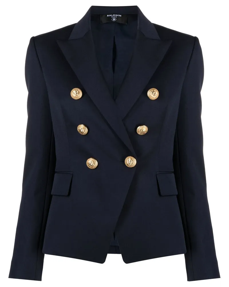 Balmain Blazer mit steigendem Revers - Blau Blau