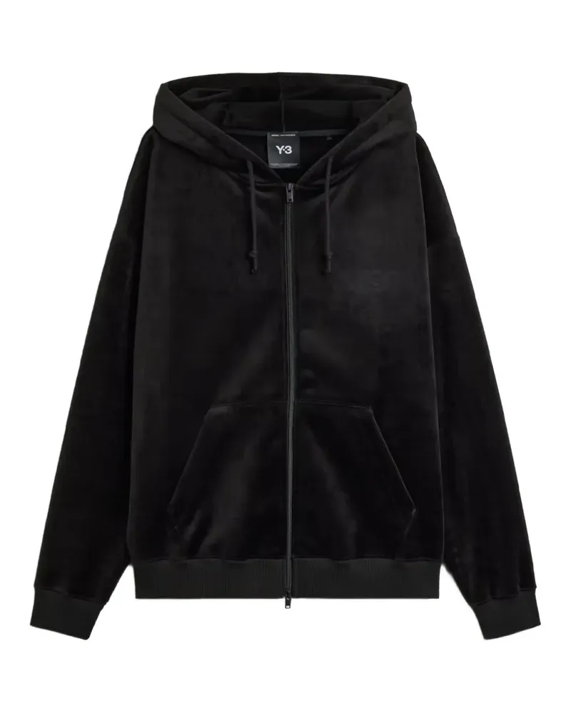 Y-3 velvet zip-up hoodie - Schwarz Schwarz
