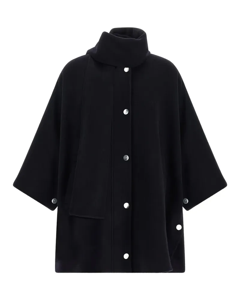 Pinko Caban scarf-panel wool cape coat - Blau Blau