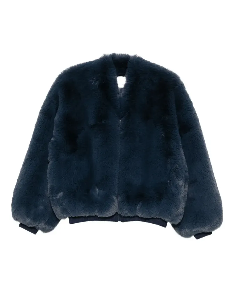 FRANKIE Shop faux-fur zip-up coat - Blau Blau