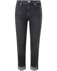 7 for all mankind Relaxed Skinny Slim Jeans Schwarz