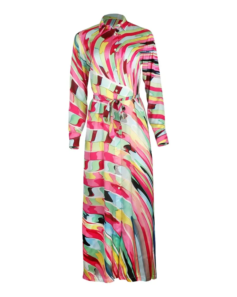 Mary Katrantzou Torino geometric-print belted maxi dress - Rosa Rosa
