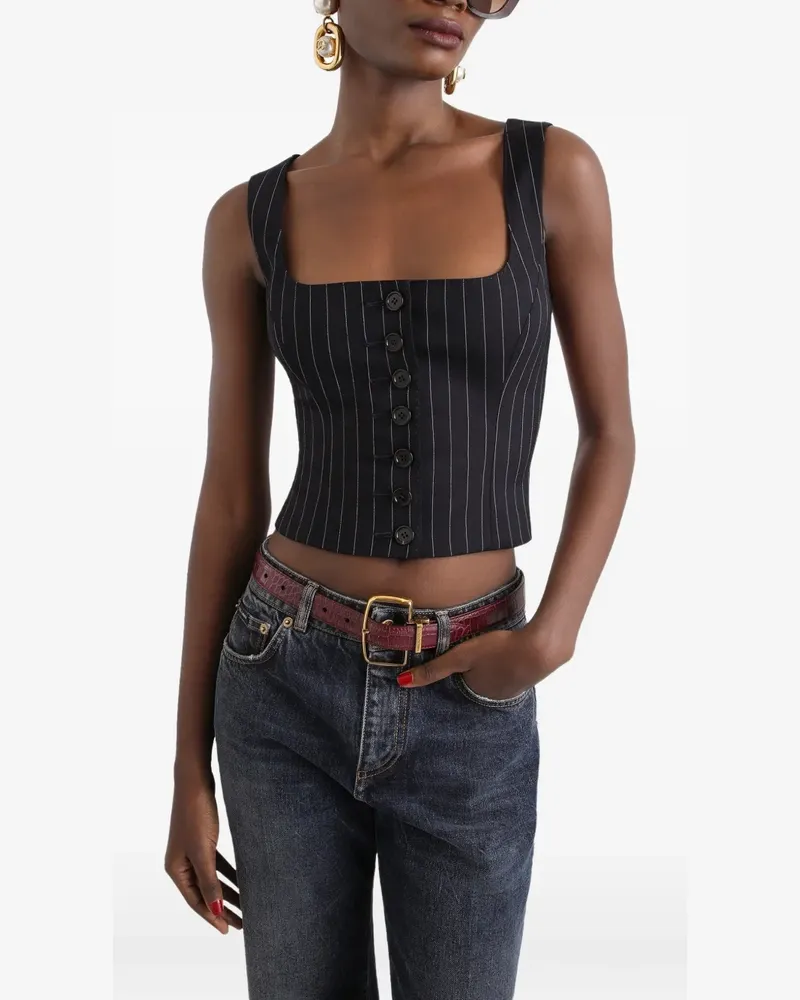Dolce & Gabbana Weste mit Nadelstreifen - Schwarz Schwarz
