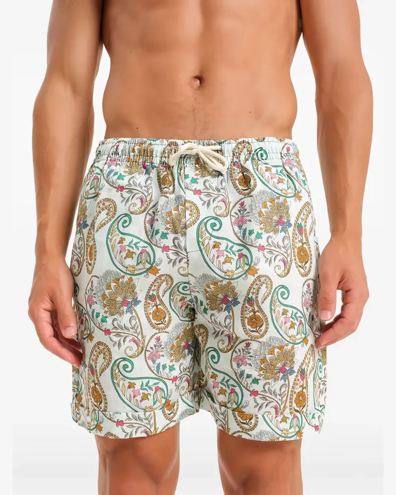 PENINSULA Shorts mit Paisley-Print - Grau Grau