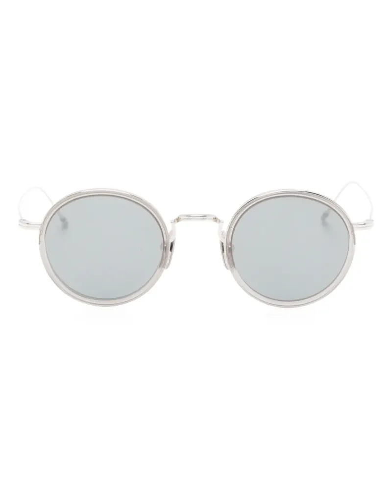 Thom Browne Sonnenbrille mit rundem Gestell - Silber Silber