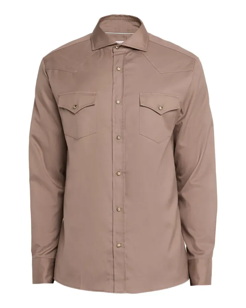 Brunello Cucinelli western-style silk shirt - Braun Braun