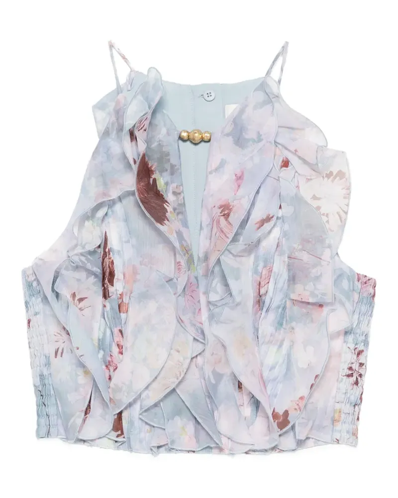 Aje. Cleo Oberteil mit Blumenprint - Blau Blau