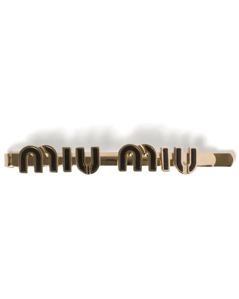 Miu Miu Haarspange mit Logo - Schwarz Schwarz
