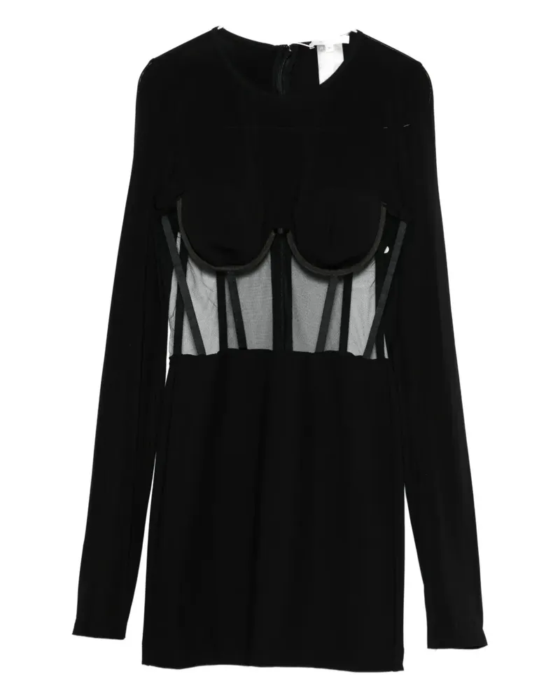 Nensi Dojaka mesh-panel mini dress - Schwarz Schwarz