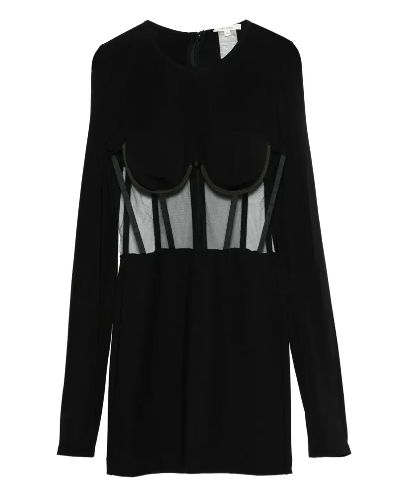 Nensi Dojaka Minikleid mit Netzeinsatz - Schwarz Schwarz