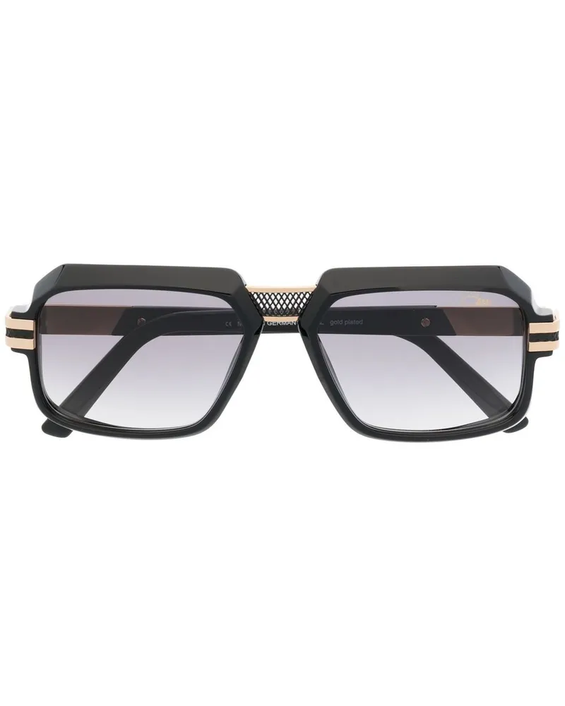 CAZAL Sonnenbrille mit eckigem Gestell - Schwarz Schwarz